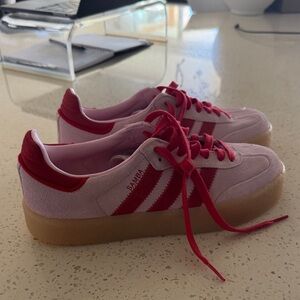 Adidas Sambae Pink with Red Stripes